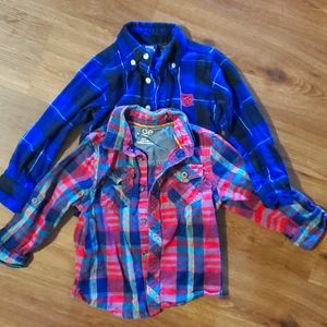 3T flannels - bundle of 2